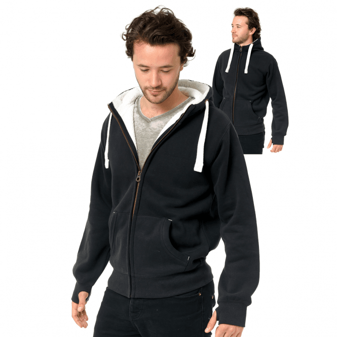 Cottonridge Sherpa Fleece Zip Hoodie-Peach Finished