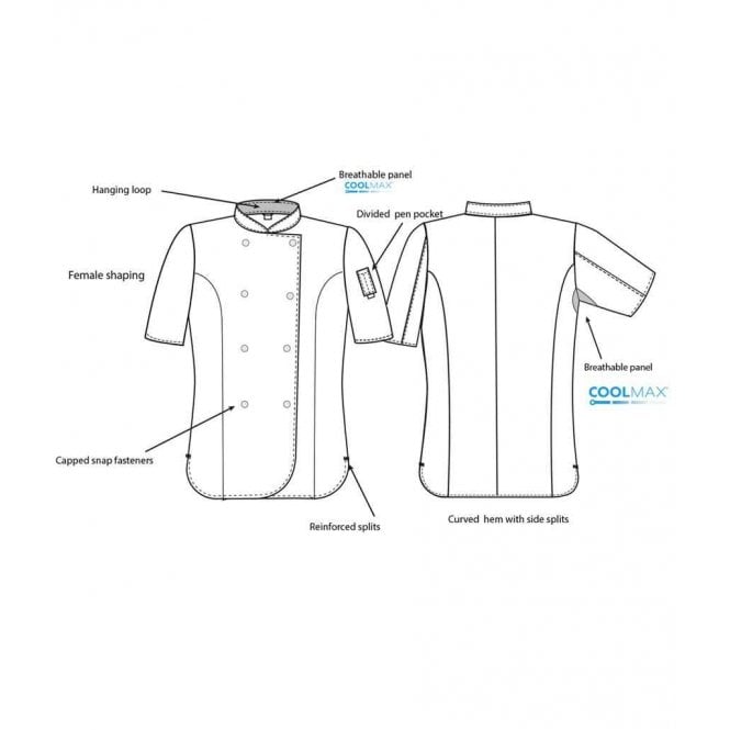 Dennys  Ladies Short Sleeve Premium Chef's Jacket