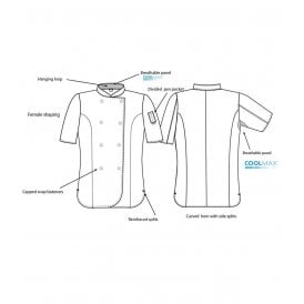 Dennys Ladies Short Sleeve Premium Chef's Jacket