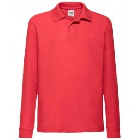 Fruit of the Loom Kids Long Sleeve Poly/Cotton Piqué Polo Shirt