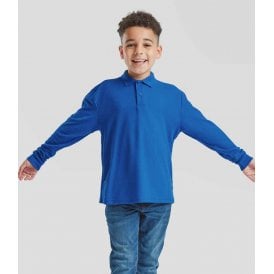 Fruit of the Loom Kids Long Sleeve Poly/Cotton Piqué Polo Shirt