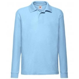 Fruit of the Loom Kids Long Sleeve Poly/Cotton Piqué Polo Shirt