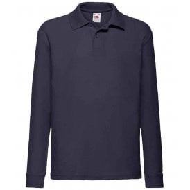 Fruit of the Loom Kids Long Sleeve Poly/Cotton Piqué Polo Shirt