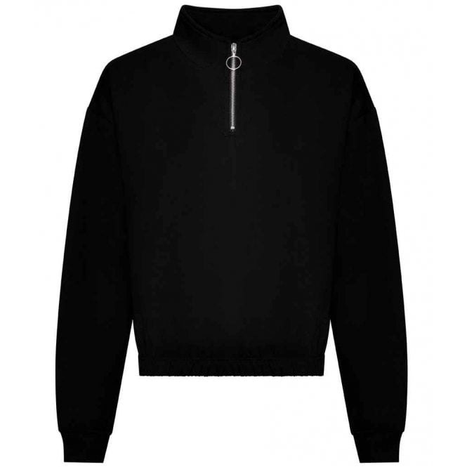Just Hoods AWDis Ladies Cropped 1/4 Zip Sweatshirt