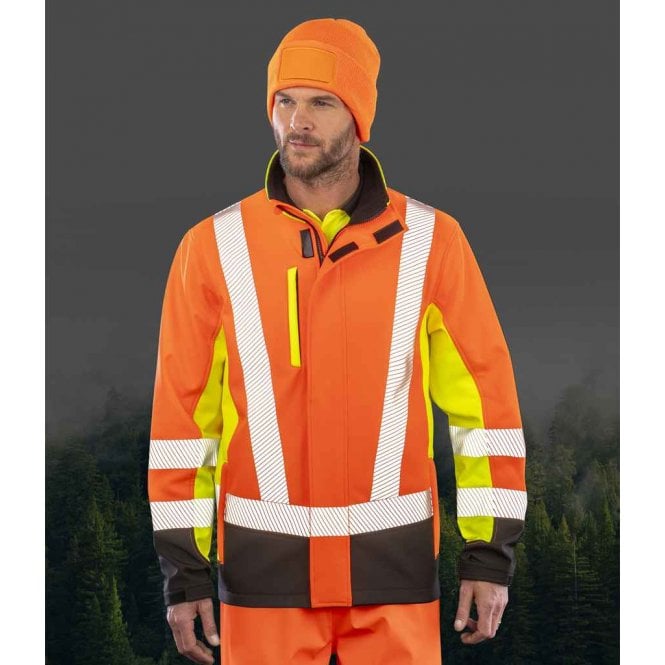 Result Genuine Recycled Result Recycled Three Layer Printable 3-Tone Safety Soft Shell Jacket