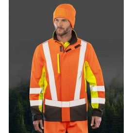Result Recycled Three Layer Printable 3-Tone Safety Soft Shell Jacket
