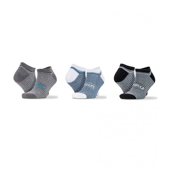 Spiro  3 Pack Mixed Stripe Sneaker Socks