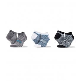 Spiro 3 Pack Mixed Stripe Sneaker Socks