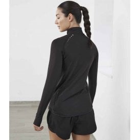 Tombo Ladies Long Sleeve Zip Neck Performance Top