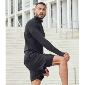 Tombo Long Sleeve Zip Neck Performance Top